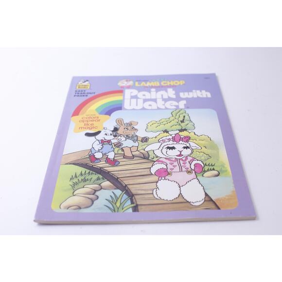 Lamb Chop, Uncolored Paint with Water, Coloring Book, Cute Animals, Children, - Picture 1 of 3
